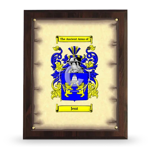 Jent Coat of Arms Plaque