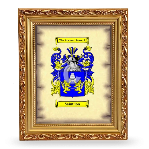 Saint'jon Coat of Arms Framed - Gold