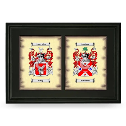 Double Coat of Arms Framed - Black