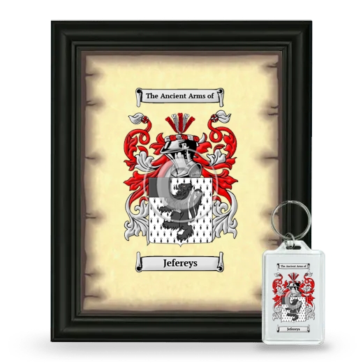 Jefereys Framed Coat of Arms and Keychain - Black