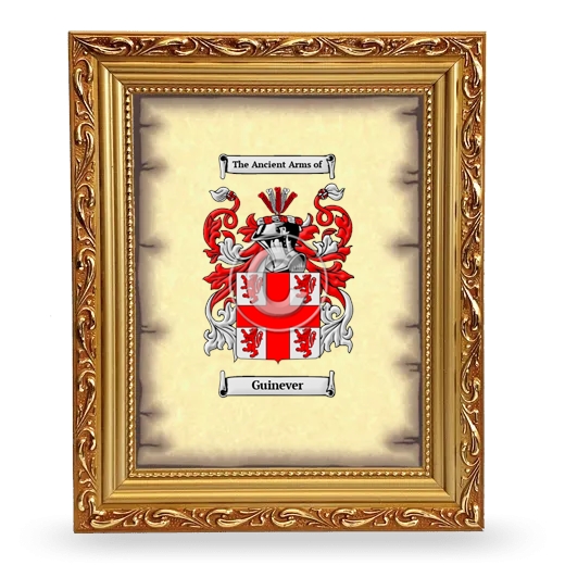 Guinever Coat of Arms Framed - Gold