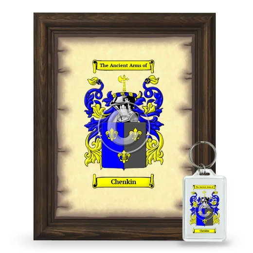 Chenkin Framed Coat of Arms and Keychain - Brown