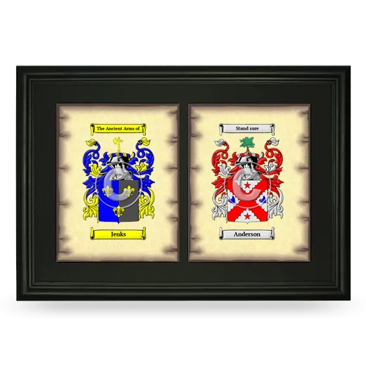 Double Coat of Arms Framed - Black