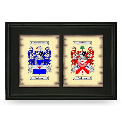 Double Coat of Arms Framed - Black