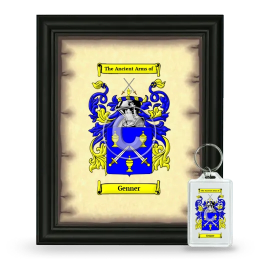 Genner Framed Coat of Arms and Keychain - Black