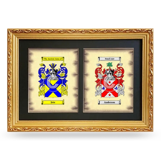 Double Coat of Arms Framed - Gold