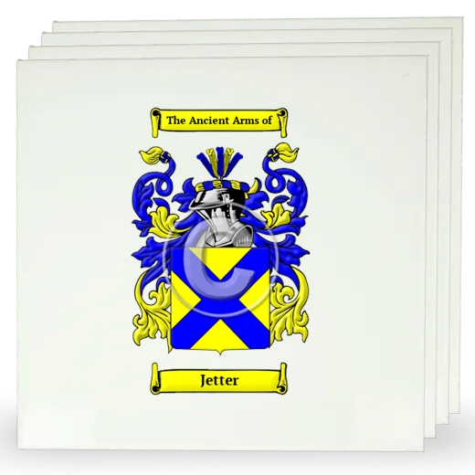 Jetter Set of Four Large Tiles with Coat of Arms