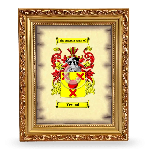 Yevand Coat of Arms Framed - Gold