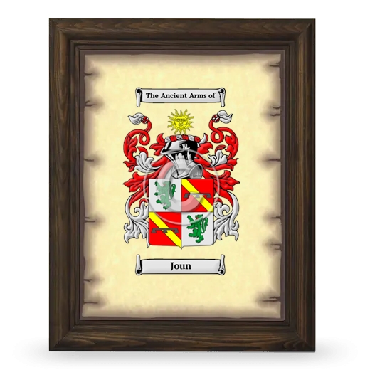 Joun Coat of Arms Framed - Brown