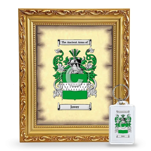 Jover Framed Coat of Arms and Keychain - Gold