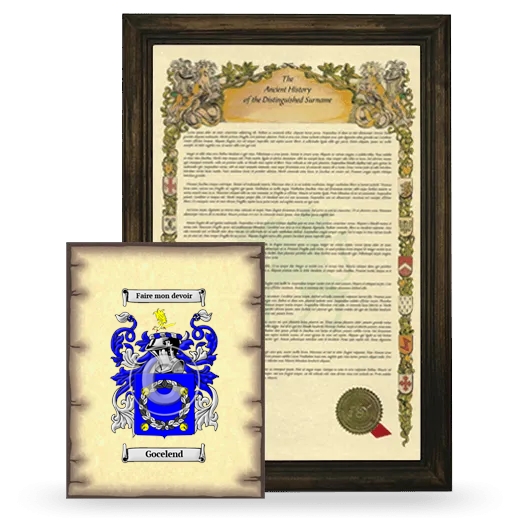 Gocelend Framed History and Coat of Arms Print - Brown