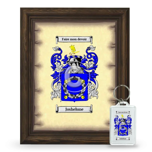 Joshelune Framed Coat of Arms and Keychain - Brown