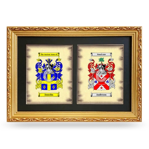Double Coat of Arms Framed - Gold