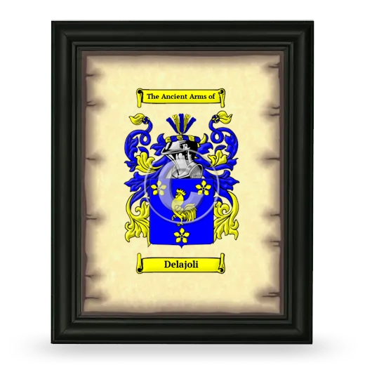 Delajoli Coat of Arms Framed - Black