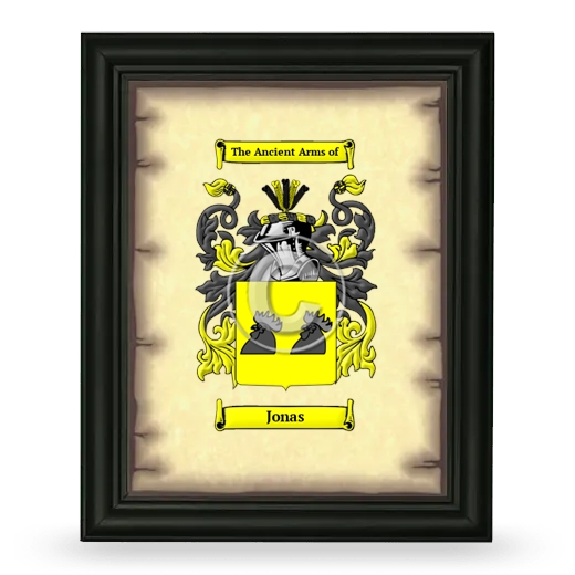 Jonas Coat of Arms Framed - Black