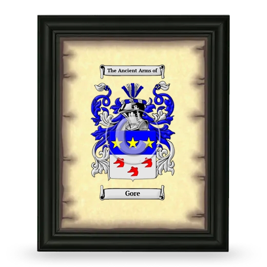 Gore Coat of Arms Framed - Black