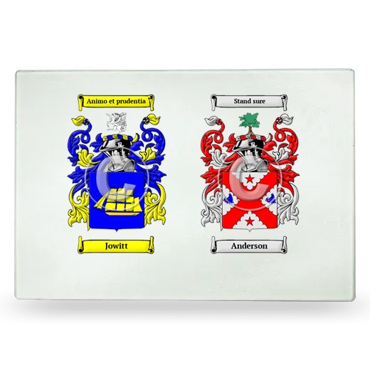 Double Coat of Arms Glass Cutting Board