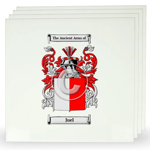 Juel Set of Four Large Tiles with Coat of Arms