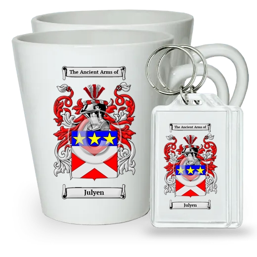 Julyen Pair of Latte Mugs and Pair of Keychains