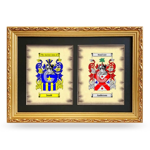 Double Coat of Arms Framed - Gold