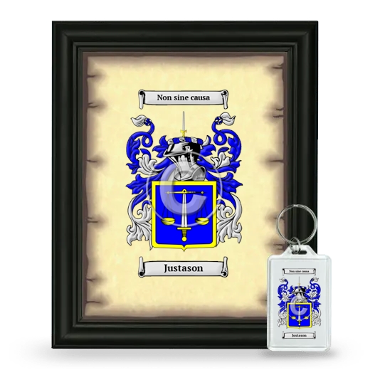 Justason Framed Coat of Arms and Keychain - Black