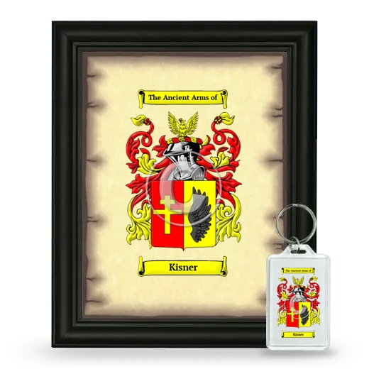 Kisner Framed Coat of Arms and Keychain - Black