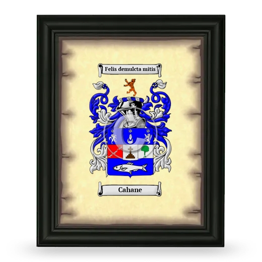 Cahane Coat of Arms Framed - Black