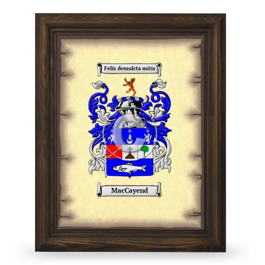 MacCayend Coat of Arms Framed - Brown