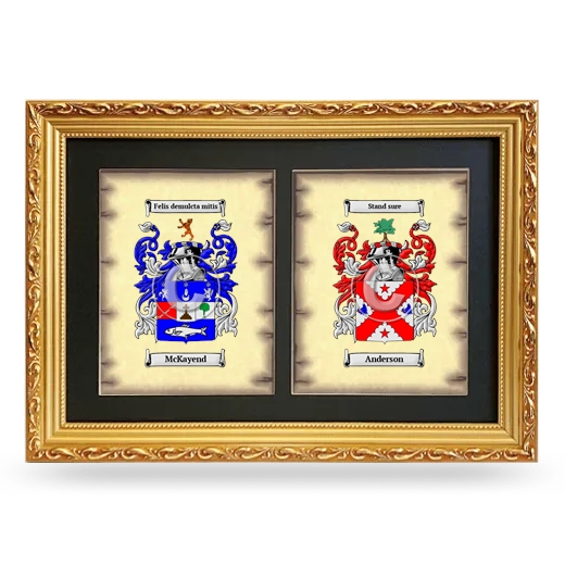 Double Coat of Arms Framed - Gold