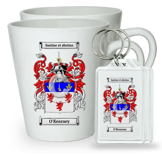 O'Kearney Pair of Latte Mugs and Pair of Keychains