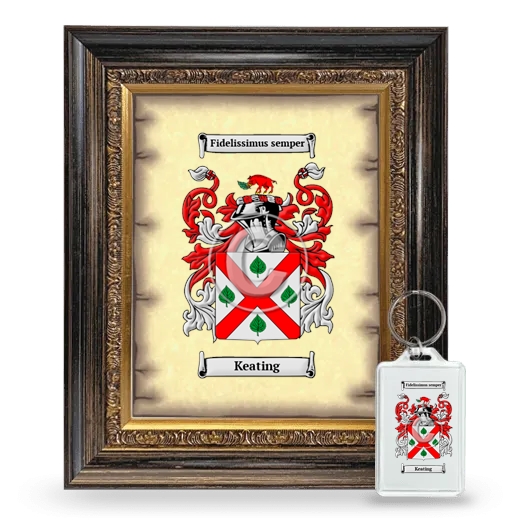 Keating Framed Coat of Arms and Keychain - Heirloom