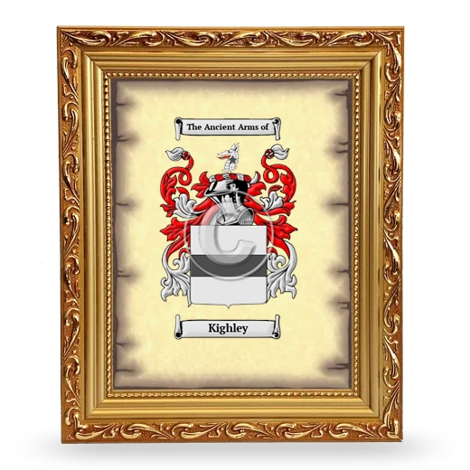 Kighley Coat of Arms Framed - Gold