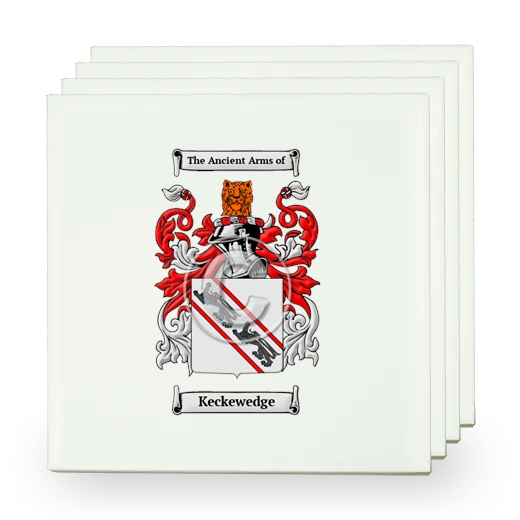 Keckewedge Set of Four Small Tiles with Coat of Arms