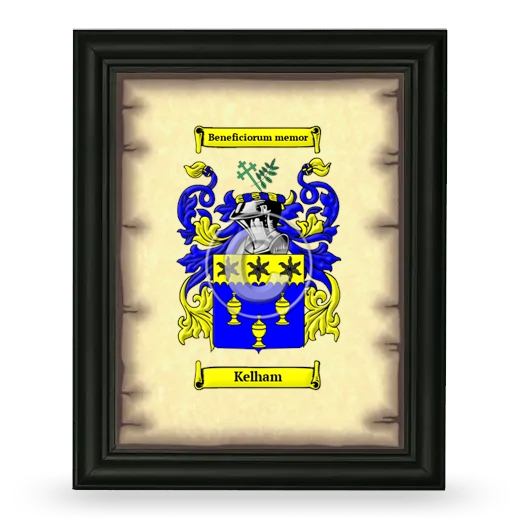 Kelham Coat of Arms Framed - Black