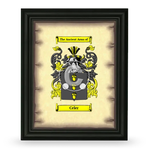 Celer Coat of Arms Framed - Black