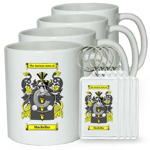 Mackellar Set of 4 Coffee Mugs and Keychains