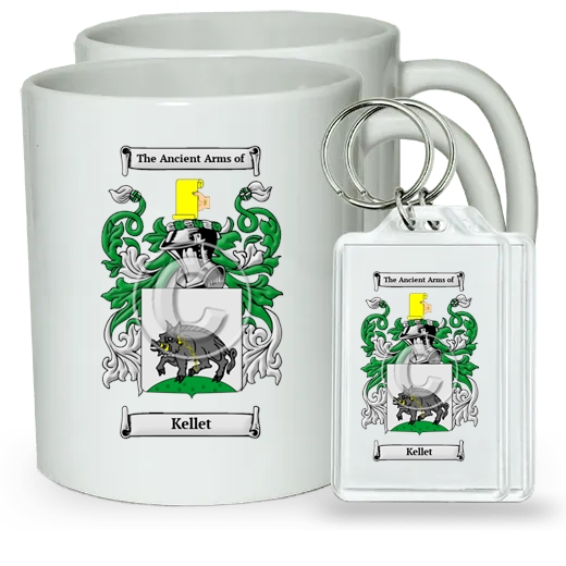 Kellet Pair of Coffee Mugs and Pair of Keychains