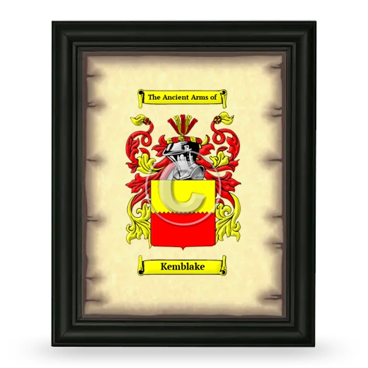 Kemblake Coat of Arms Framed - Black