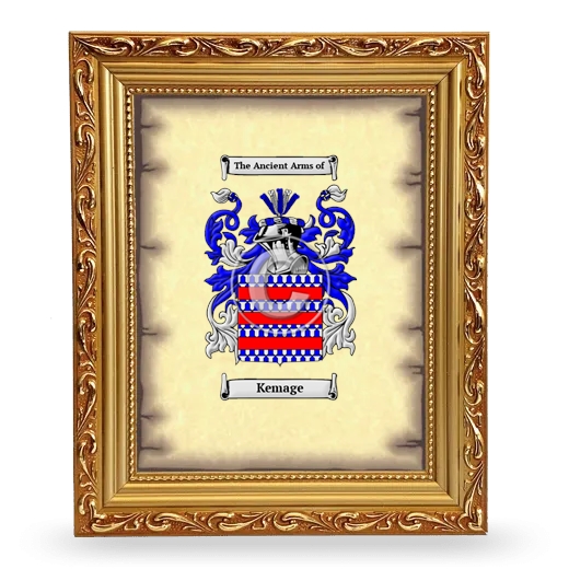 Kemage Coat of Arms Framed - Gold