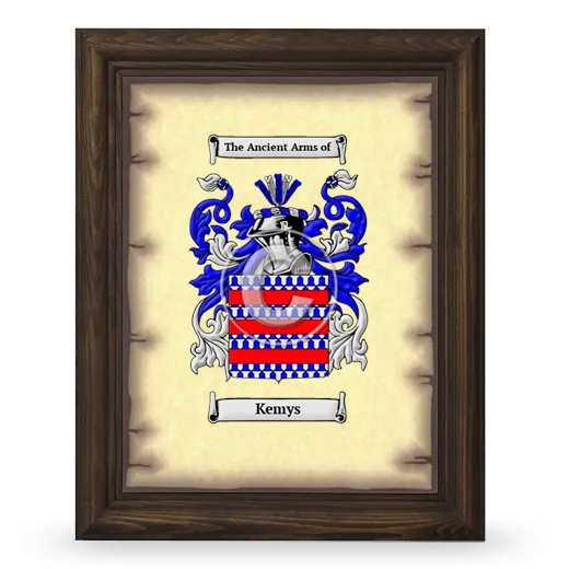 Kemys Coat of Arms Framed - Brown