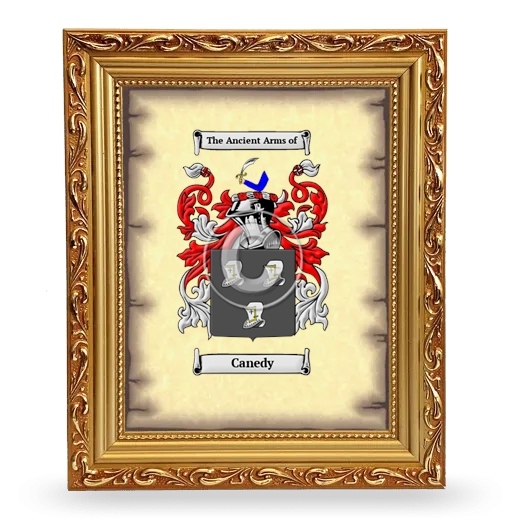 Canedy Coat of Arms Framed - Gold