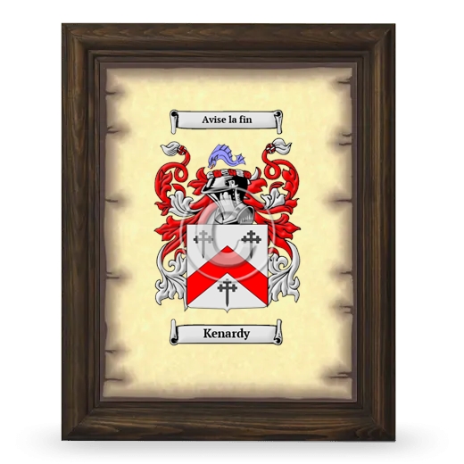 Kenardy Coat of Arms Framed - Brown