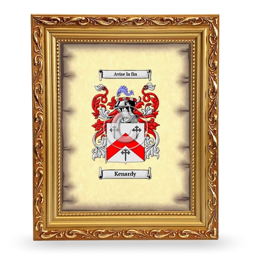 Kenardy Coat of Arms Framed - Gold