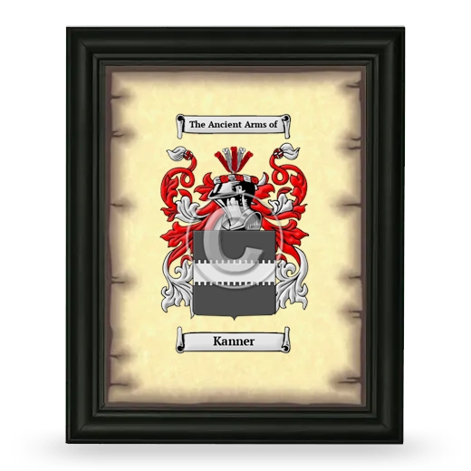 Kanner Coat of Arms Framed - Black