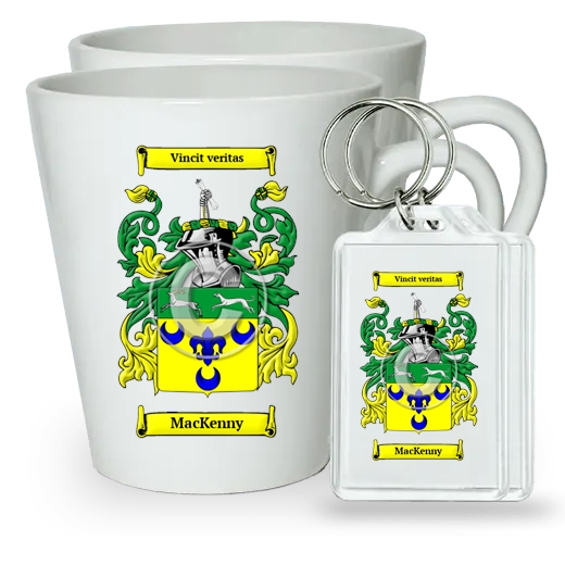 MacKenny Pair of Latte Mugs and Pair of Keychains