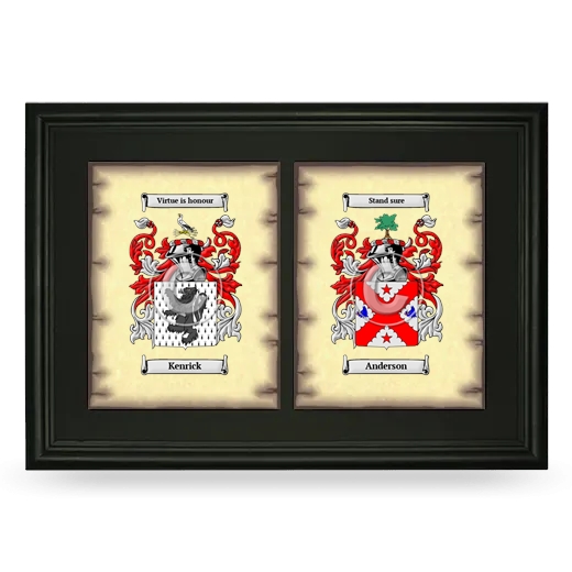 Double Coat of Arms Framed - Black