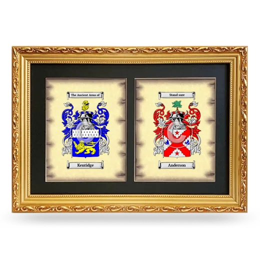 Double Coat of Arms Framed - Gold