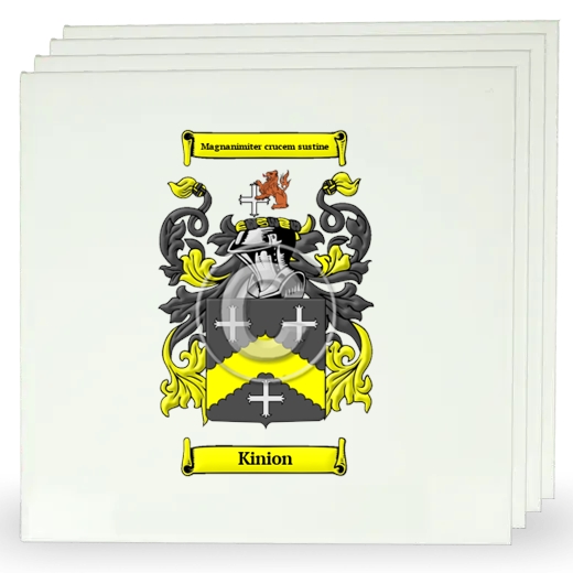 Kinion Set of Four Large Tiles with Coat of Arms