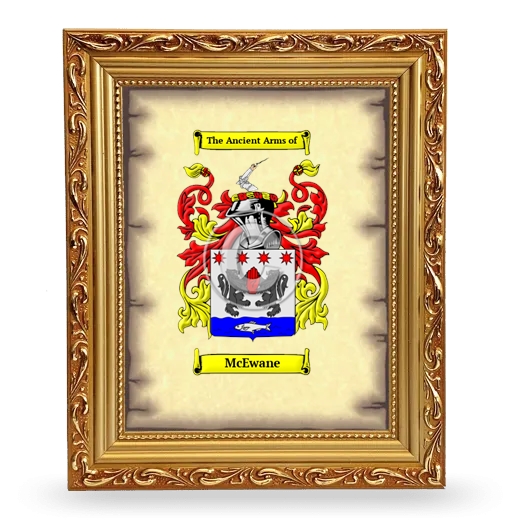 McEwane Coat of Arms Framed - Gold