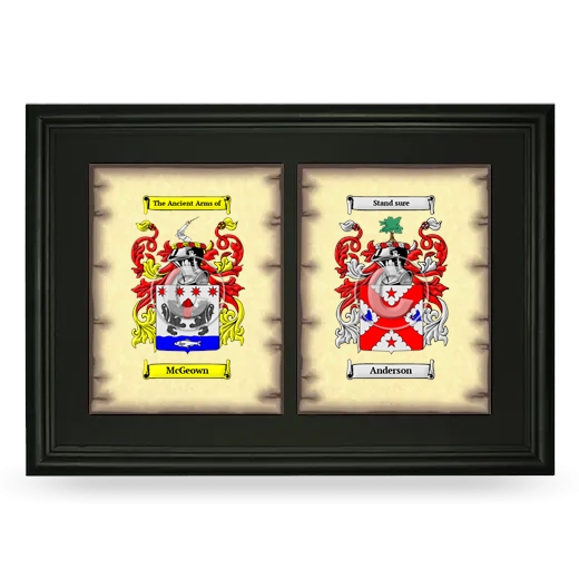 Double Coat of Arms Framed - Black